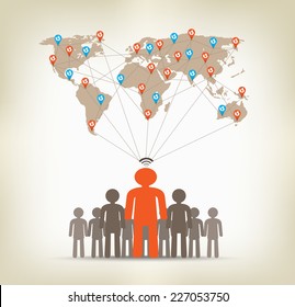 Team man global communication concept stock