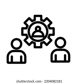 Team management Bold Outline Vector icons that can easily modify

