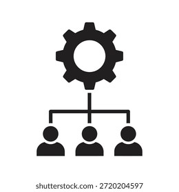 Ícono de colaboración con avatares de personas y Equipo de equipo para la estructura de recursos humanos y la organización de líderes de grupos de fuerza laboral