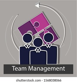 Team management concept . Creative idea design. Flat vector illustration for template, brochure, presentation or web page.