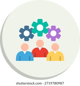 Icono de estilo de círculo plano de gestión de Equipos