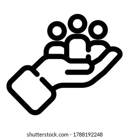 Team-Management-Flachbild-Symbol einzeln auf weißem Hintergrund
