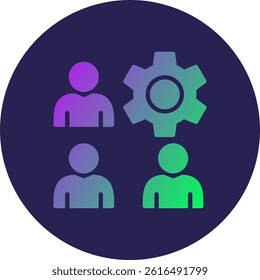 Team Management Glyph Circle Gradient Icon