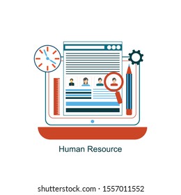 Team management. Human resources. Flat design