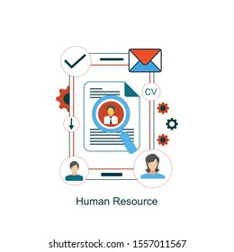Team management. Human resources. Flat design