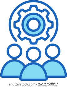 Team Management Icon Blue Vector Illustration