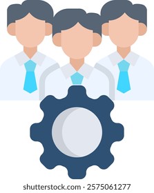 Team Management Icon Flat Vector Illustration