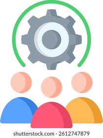 Team Management Icon Flat Vector Illustration