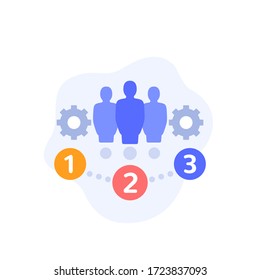 team management icon with gears