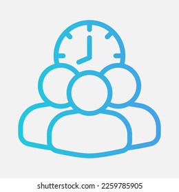Team management icon in gradient style, use for website mobile app presentation