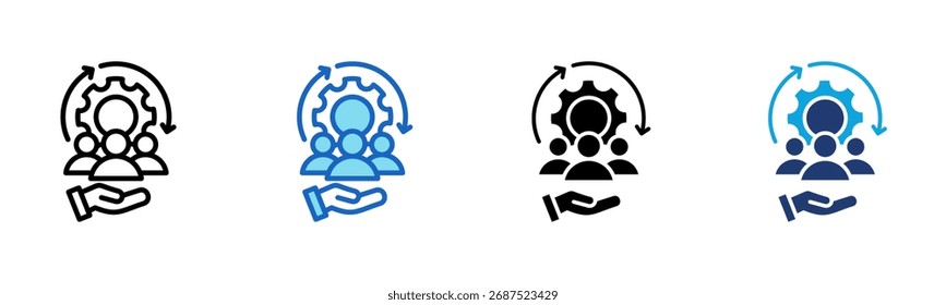 Team Management icon Multi Style Vector Illustration