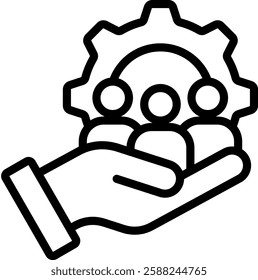 Team Management Icon Outline Vector Illustration
