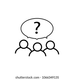 Team, management icon with question mark