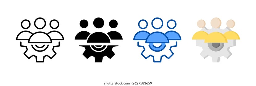 Paquete de conjunto de iconos de administración de Equipos. Colección de iconos de estilo múltiple perfecta para Sitios web, App y presentaciones. Colección de icono de Vector simple