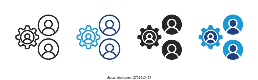 Conjunto de iconos de administración de Equipos colección de estilos múltiples