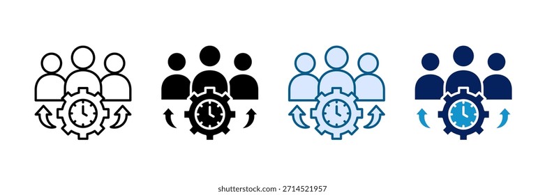 Conjunto de iconos de administración de Equipos Colección de estilos múltiples