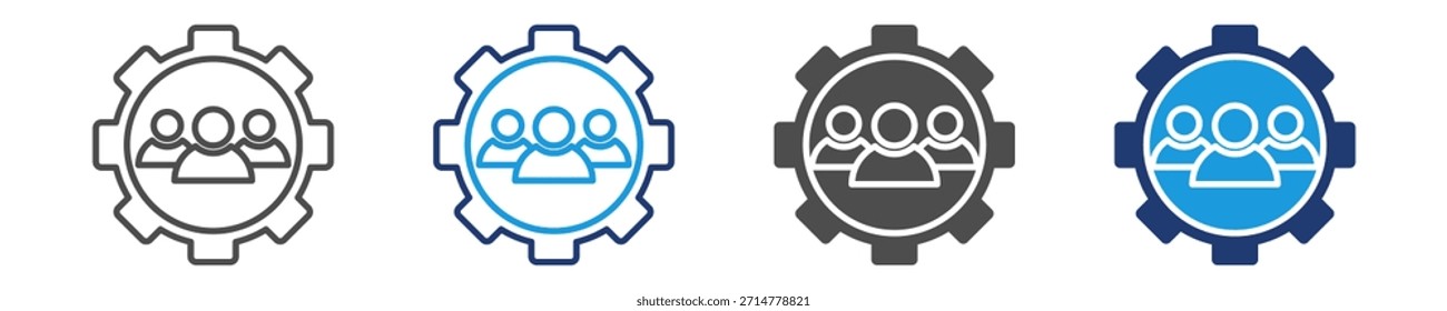 Conjunto de iconos de administración de equipos de varios estilos