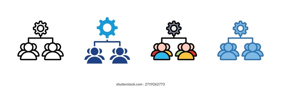 Conjunto de iconos de administración de Equipos colección de estilos múltiples