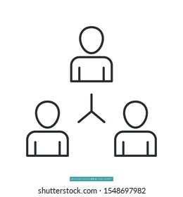 Team management icon vector illustration logo template for many purpose. Isolated on white background.