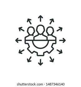 team management - minimal line web icon. simple vector illustration. concept for infographic, website or app.