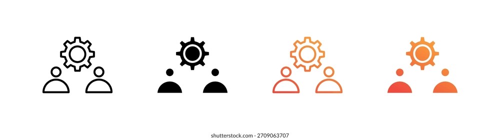 Vector de conjunto de iconos de estilo múltiple de administración de Equipos