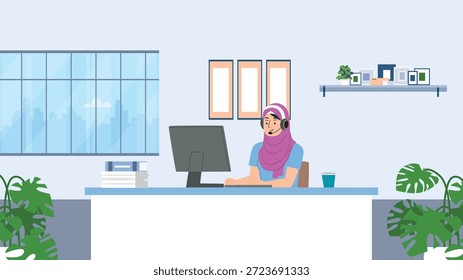 O gerente da equipe de TI liga para o atendimento ao cliente on-line. Operador de linha direta 24 7 Procrastinating escritório quarto trabalho laptop
