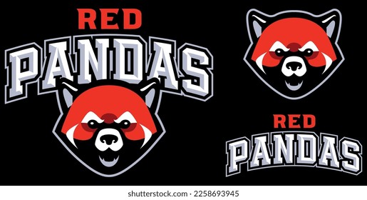 Team mascot design with cartoon red panda.