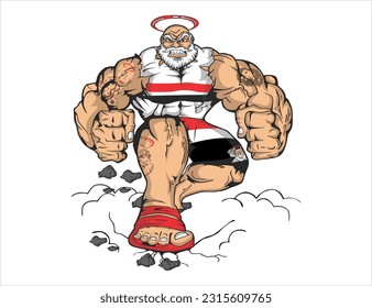 team mascot são paulo bravo muscular grandpa