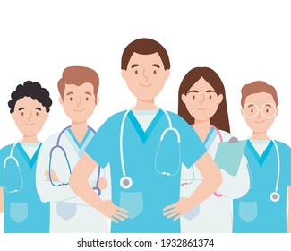 team of medical doctors smiling