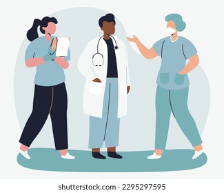 Team of medical specialists Doctor Nurse in protective mask