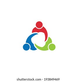 Team meeting 3 image. Concept of community, association, teamwork, group of people.Vector icon