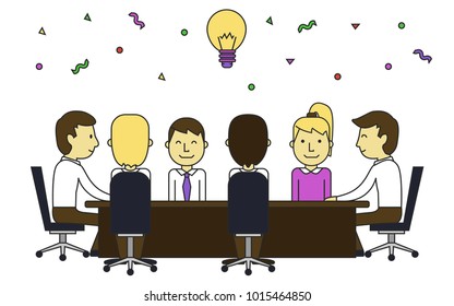 Team meeting colored