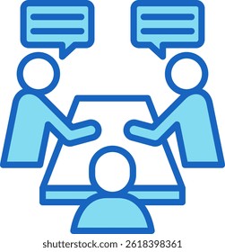 Team Meeting Icon Blue Vector Illustration