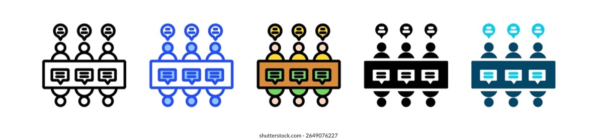 Team Meeting Icon Collection With Multiple Styles