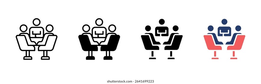 Team Meeting icon sheet multiple style collection