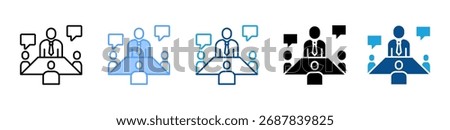 Team Meeting icon sheet multiple style collection