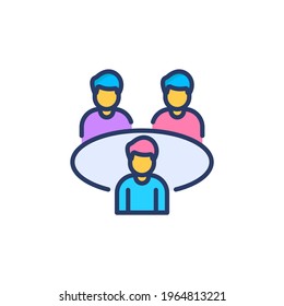 Icono de Reunión de equipo en vector. Logotipo