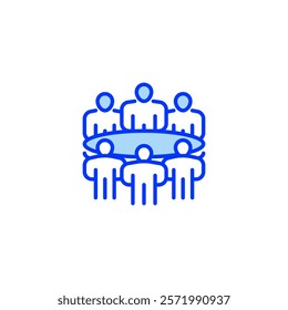 Team Meeting line icon. Universal creative premium symbol. Vector sign icon logo template. Vector illustration