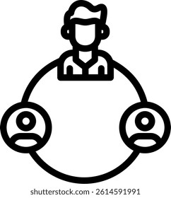 Team Meeting Line Vector Icon Design