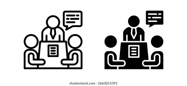 Equipo Reunión conjunto de íconos múltiples de Ilustración vectorial two.line y glyph