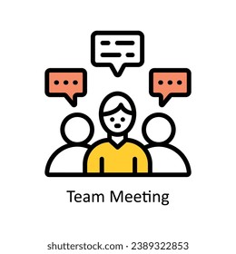 Team Meeting vector  Filled outline Design illustration. Symbol on White background EPS 10 File