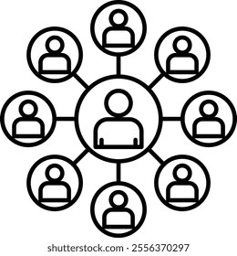 Team Meeting Vector Line Icon Design