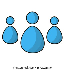 Team members icon. Teamwork. Vector illustration for web, graphic design, ui, application logo. Isolated on white background.