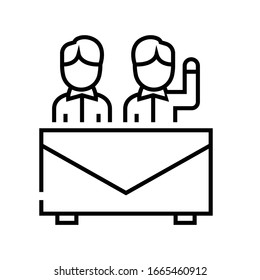 Team message line icon, concept sign, outline vector illustration, linear symbol.