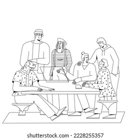 The team from the metaverse are working.