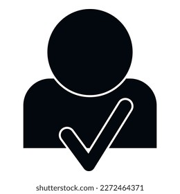 Team mission approved icon simple vector. Social trust. Focus person