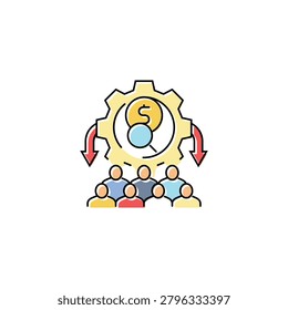 Team Money Management vector Icon