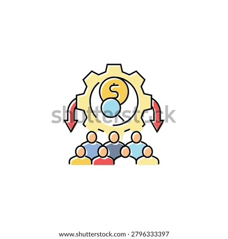 Team Money Management vector Icon