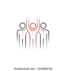 team morale 2 colored hand drawn icon. Team colored element illustration. Outline symbol design from team work  set