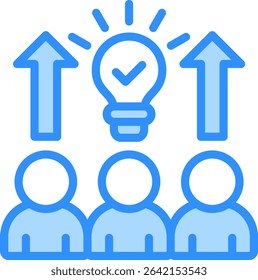 Team Motivation Icon Blue Color Vector Illustration